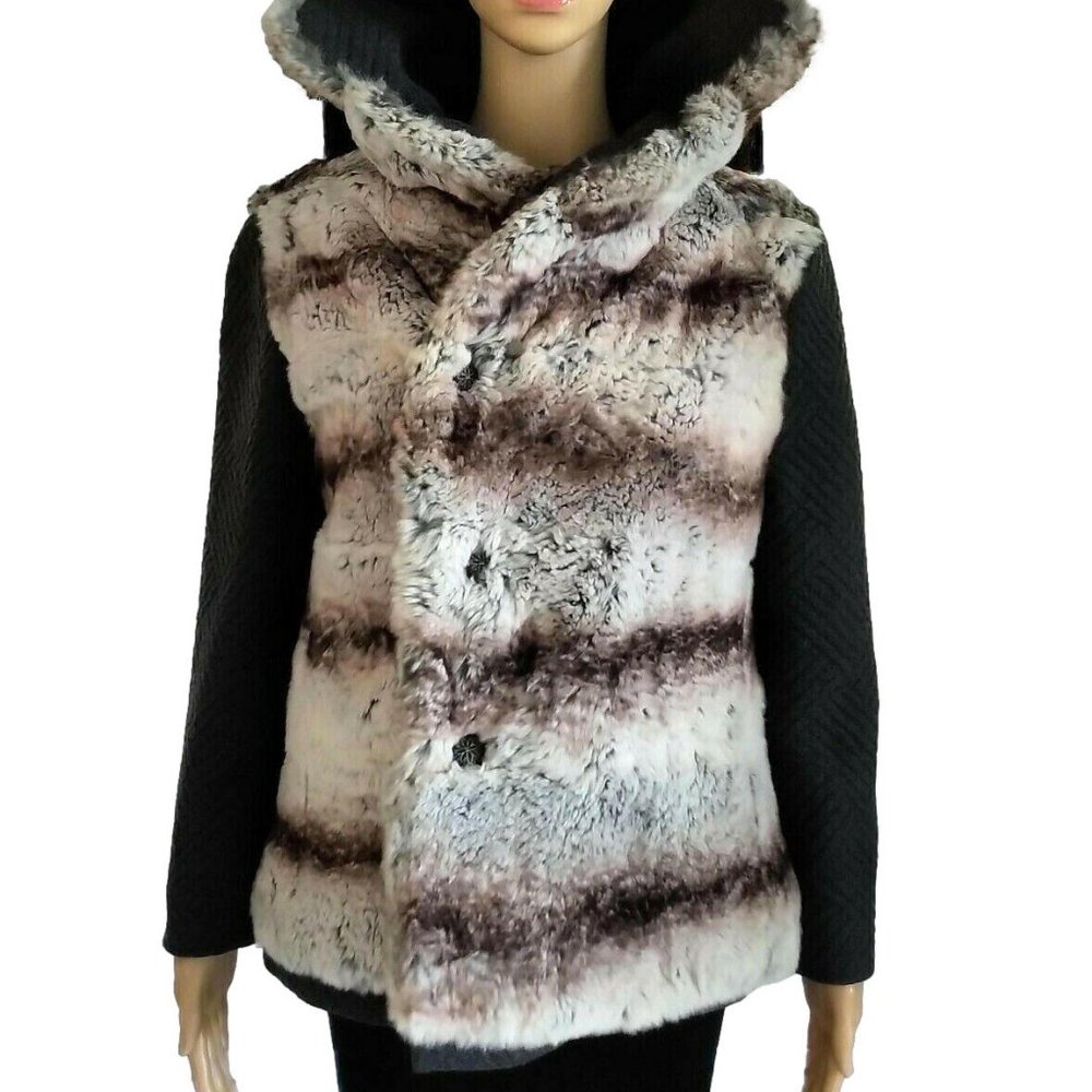 Custom Made Monaco Genuine Ermine Fur Après-ski Jacket Coact 38 6 M - Picture 2 of 10